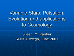 Variable Stars: Pulsation, Evolution and