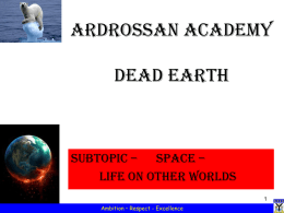 Dead Earth – Lesson 4 – Life on other worlds