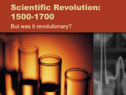 Scientific Revolution: 1500-1700