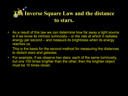 PowerPoint on The Inverse Square Law and the distance to stars