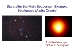 Stellar life after the Main Sequence (cont.)