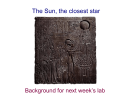 13 September: The Sun, the closest star