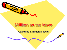 PowerPoint Presentation - Millikan on the Move