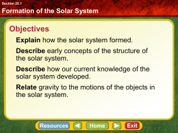Formation of the Solar System Section 28.1