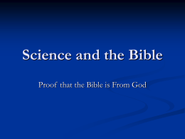 Science and the Bible - Knollwood Church Of Christ