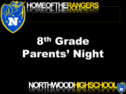 8th Grade Parents Night 2009