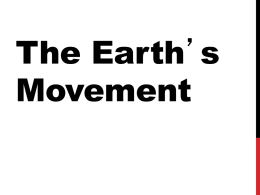 The Earth`s Motion - Fort Thomas Independent Schools