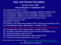 30.4 Gravitational collapse & early protostellar evolution I (HB)
