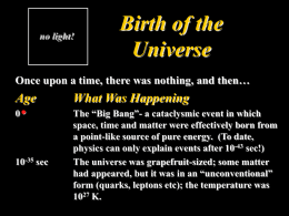 Birth of the Universe