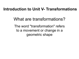 What are transformations?