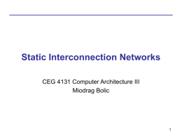 Static Interconnection Networks