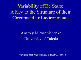 Variability of Be stars