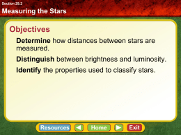 Measuring the Stars Section 29.2