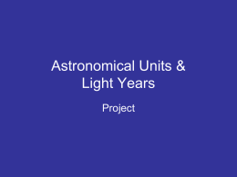 Astronomical Units & Lightyears Project (Part III)