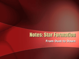 Notes: Star Formation