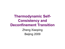 Thermodynamic Self-Consistency and Deconfinement