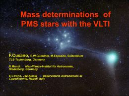 Mass determinations of PMS stars with the