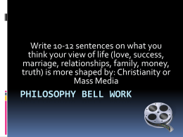 Philosophy Bellwork