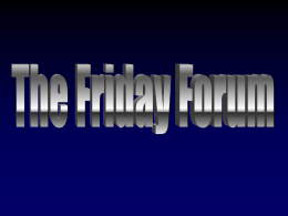 The Friday Forum