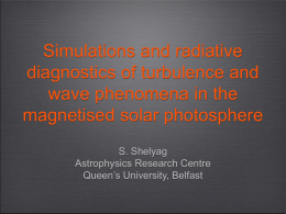 Simulations and radiative diagnostics of turbulence and waves in