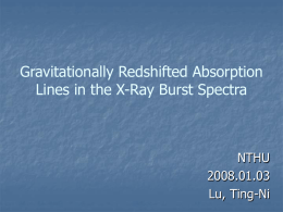 Gravitationally redshifted absorption lines in the x