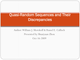 Quasi-Random Sequences and Their Discrepancies