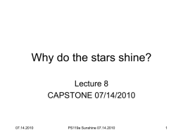 Why do the stars shine?