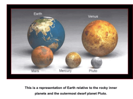 Relative sizes of astronomical objects