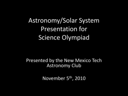 Kepler`s Law - New Mexico Tech