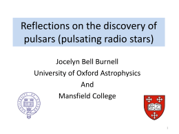 Reflections on the Discovery of Pulsars