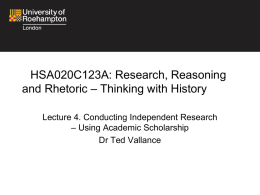 Week 4 Lecture slides File - Roehampton Moodle