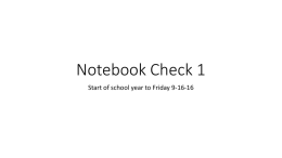 Powerpoint slides for first notebook check Notebook Check 1 space