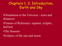 Earth and Sky, Seasons, Eclipses