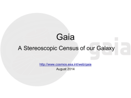 GAIA A Stereoscopic Census of our Galaxy