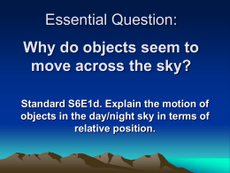 Movement of Objects in the Skyx