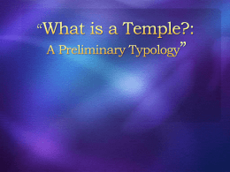 What is a Temple?: A Preliminary Typology