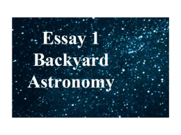 Chapter 2 - Backyard Astronomy