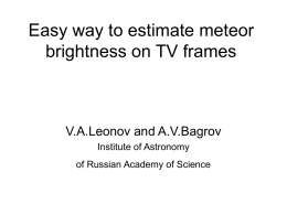 Easy way to estimate meteor brightness on TV frames
