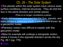 Ch. 29 * The Solar System