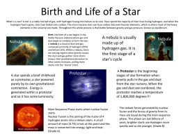Birth and Life of a Star