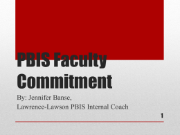 PBIS Faculty Commitment - Wisconsin PBIS Network