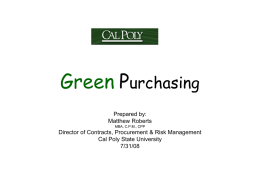Green Purchasing - DigitalCommons@CalPoly