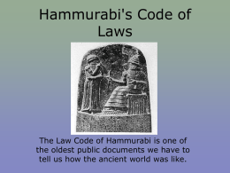 Hammurabi's Code of Laws