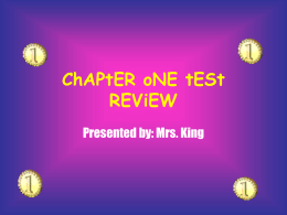 Ch 1 test review - Hartselle City Schools