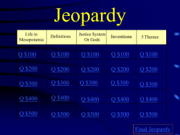 Jeopardy - Renton School District