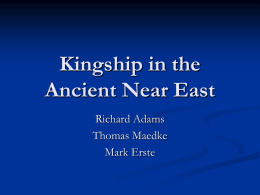 Kingship in the Ancient Near East