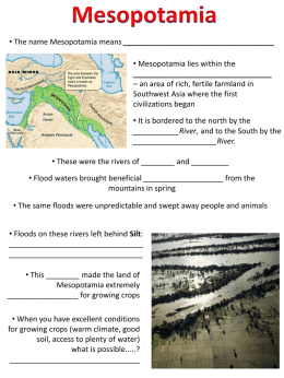 Mesopotamia – The Sumerians