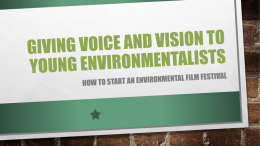 Giving voice and vision to young environmentalists