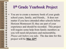 8th Grade Yearbook Project