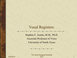 Vocal Registers - University of North Texas